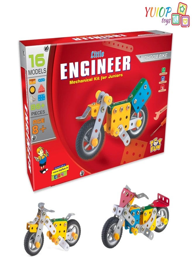 YUIOP - Little Engineer Dhoom Bike - Bike Construction Set for Kids - 16 Models - 86+ Pieces - Image 2